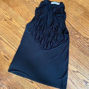 Nu Collective Black Sleeveless Ruffle Front Top